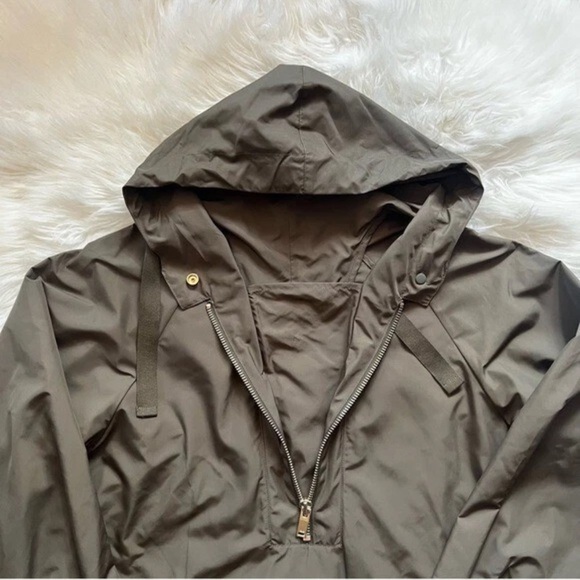 New! REISS London Jenna Short Hooded Parka Windbreaker Jacket in Khaki - Picture 10 of 13